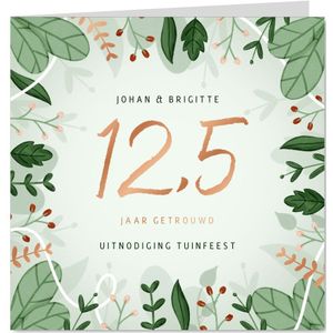 Jubileumkaart 12,5 jaar getrouwd uitnodiging tuinfeest