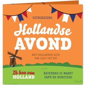 Uitnodiging Hollandse avond oud Hollands feest party