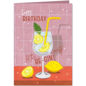 Verjaardagskaart, let the party be-gin!