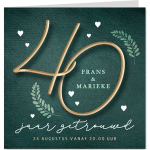 Jubileum uitnodiging stijlvol getal 40 jaar