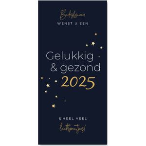 Zakelijke nieuwjaarskaart gouden sterretjes 2026