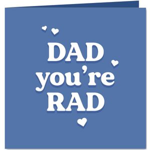 Blauw vaderdag kaartje dad you're rad