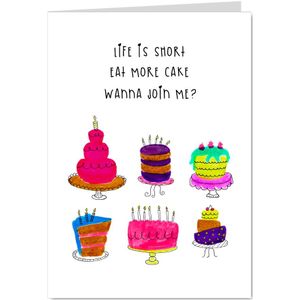 Uitnodiging verjaardag EAT MORE CAKE CliniClowns
