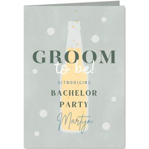 Hippe uitnodiging vrijgezellenfeest man bier Groom to be!