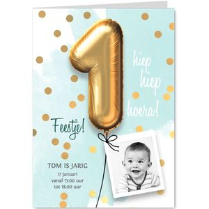 Uitnodiging verjaardag 1 jaar jongen