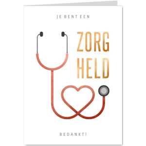 Make-A-Wish kaartje bedankt zorgheld stethoscoop hart