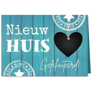 Felicitatie nieuwe woning houtlook hartje