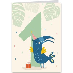 Verjaardagkaart toekan - 1 jaar