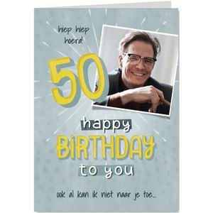 Hippe verjaardagskaart 50 jaar man met foto Happy Birthday!