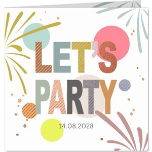 Uitnodigingen Feest - Let's party met bollen en vuurwerk