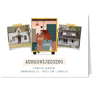 Adreswijziging met vrachtwagen en foto's
