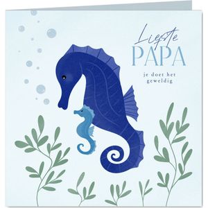 Schattig vaderdagskaartje met zeepaardje