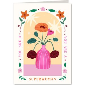 Stijlvolle wenskaart you are a superwoman