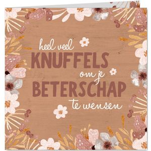 Beterschapskaart -Veel knuffels om je beterschap te wensen