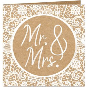 Felicitatiekaart huwelijk - Mr. & Mrs. - Nieuw bruidspaar