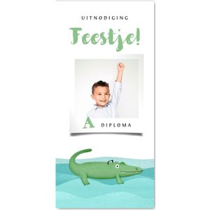 Kinderfeestje zwemfeest zwemdiploma verjaardag krokodil