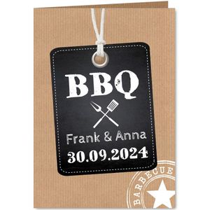 BBQ uitnodiging kraftprint label