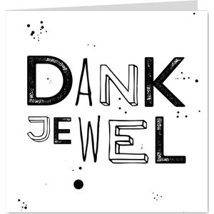 Zwart wit trendy bedank kaart