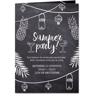 Uitnodiging feest Summer Party krijtbord