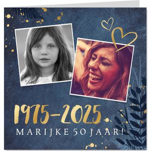 Stijlvolle uitnodiging voor je 50ste verjaardag met 1975