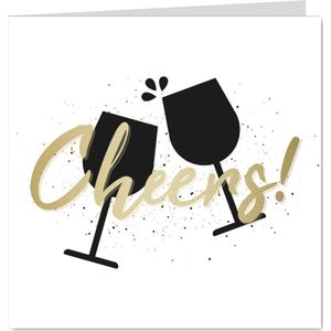 Kerstborrel proostende glazen met gouden cheers