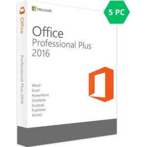 Microsoft Office 2016 Professional Plus - 5 Gebruikers Licentie