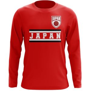 Japan Core Football Country Long Sleeve T-Shirt (Red)