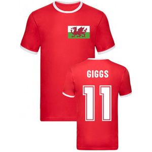 Ryan Giggs Wales Ringer Tee (Red)