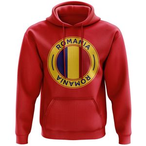Romania Football Badge Hoodie (Red)
