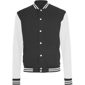 Build Your Brand Herren Sweat College Jacke (4XL) (Schwarz/Weiß)