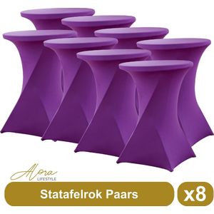 Statafelrok paars 80 cm per 8