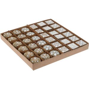 Box 4x3cm Gold, Set von 36