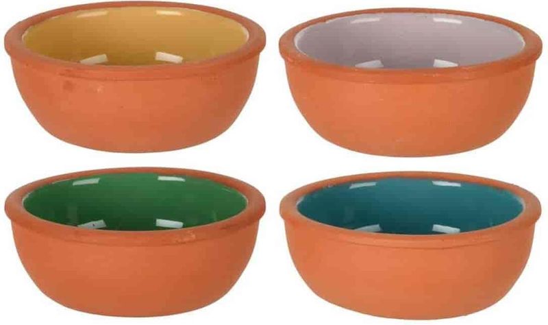 Kommenset Excellent Houseware Aardewerk Aperitief Terra cotta 4 Onderdelen 150 ml Ø 10,4 x 4,2 cm