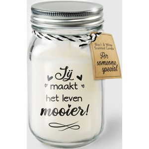 Geurkaars in glas - Jij maakt het leven