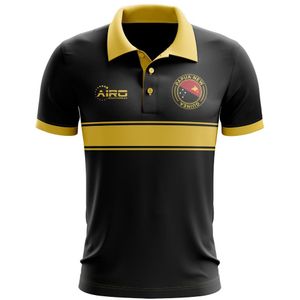 Papua New Guinea Concept Stripe Polo Shirt (Black) - Kids