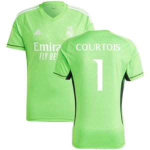 2023-2024 Real Madrid Home Goalkeeper Shirt (Solar Green) (COURTOIS 1)