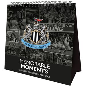 Newcastle United FC - Tischkalender "Memorable Moments", 2025 (16 cm x 17 cm) (Schwarz/Weiß)