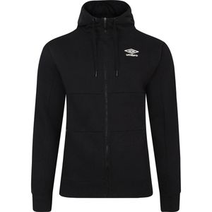 Umbro - "Pro" Kapuzenpullover Durchgehender Reißverschluss für Herren (XXL) (Schwarz)