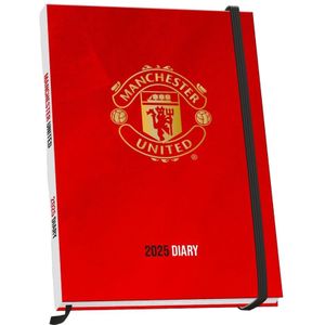Manchester United FC - Tagebuch "2025", Wappen, A5  (Rot/Gold)