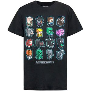 Minecraft - "Mini Mob" T-Shirt für Kinder (116) (Schwarz)