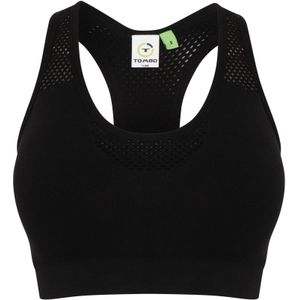 Tombo Damen Crop-Top, nahtlos (S) (Schwarz)