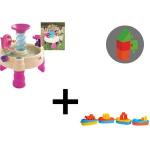 Little Tikes rosa Wasserspieltisch mit Spirale und Booten.