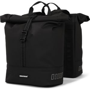Urbanfester städtischer Rolltop Doppelfahrradbeutel 38 Liter schwarz