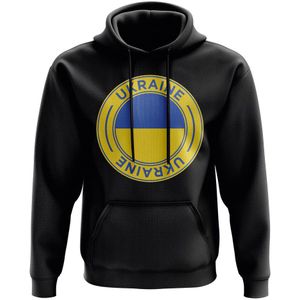 Ukraine Football Badge Hoodie (Black)