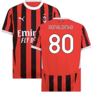 2024-2025 AC Milan Home Shirt (Ronaldinho 80)