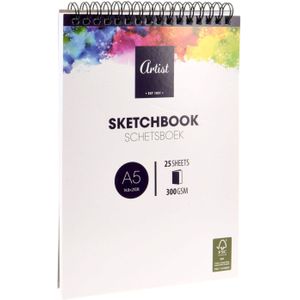 Skizzenbuch A5 -Format, 25 Blätter