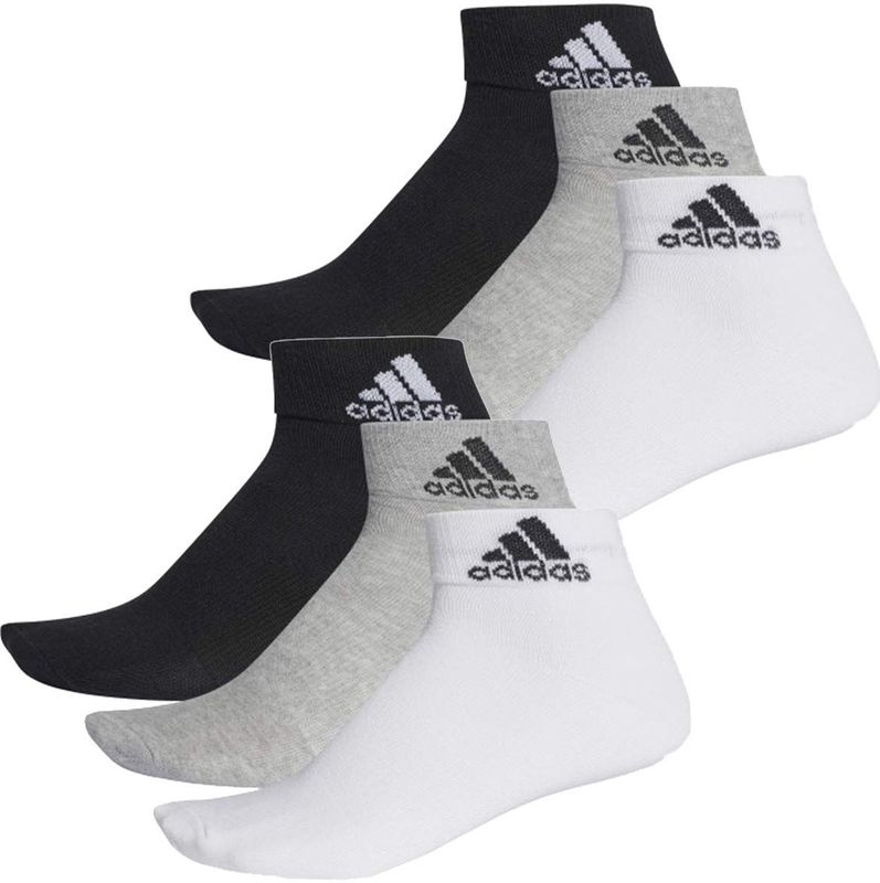 adidas Men's CUSH ANK 3PP Socks, MGREYH/White/Black, XL
