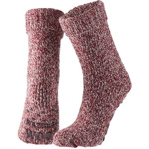 Apollo | Wollen sokken dames | Huisokken dames | Licht Roze | Maat 39/42 | Huissok met anti slip | Fluffy sokken | Slofsokken | Warme sokken | Winter