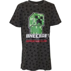 Minecraft - T-Shirt, Rundum bedruckt für Kinder (140) (Grau)