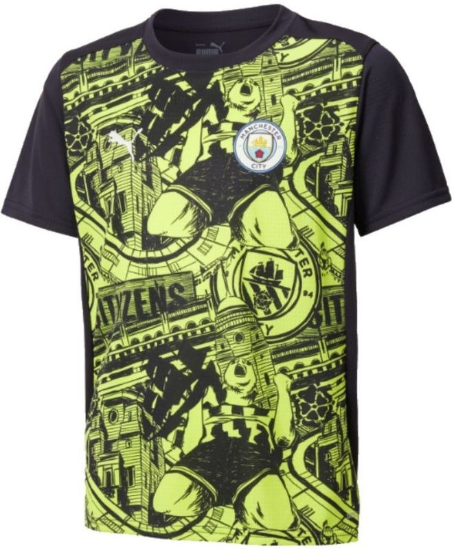 2024-2025 Man City Pre-Match Shirt (Yellow Glow) - Kids